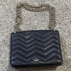 Kate Spade Black Chevron Shoulder Bag